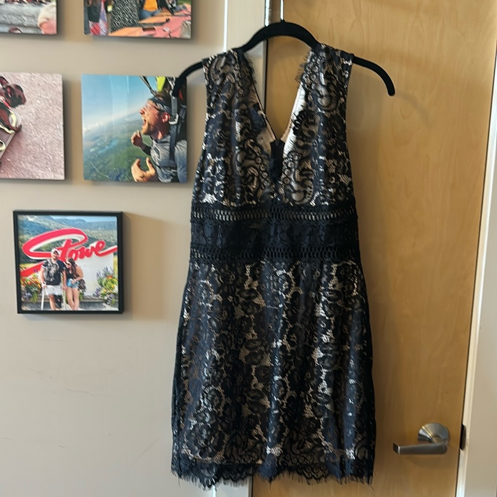 The most perfect little black lace dress